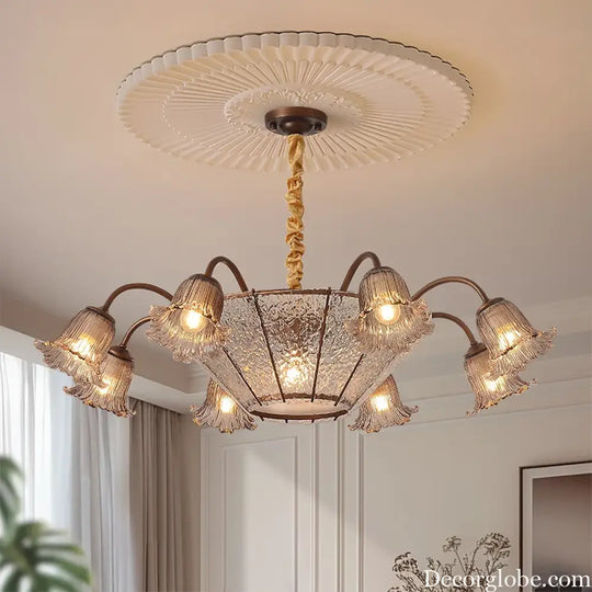 Vintage Flower Glass LED Pendant Chandelier Chandelier