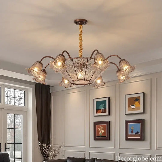 Vintage Flower Glass LED Pendant Chandelier Chandelier
