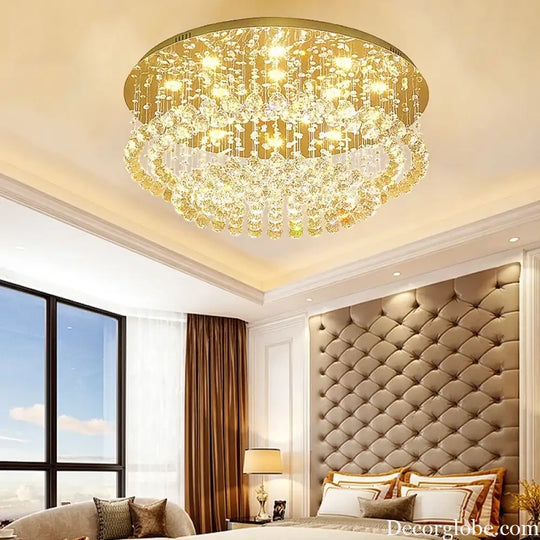led crystal ceiling chandelier Rectangular living room light dining room bedroom study light Crystal cable light