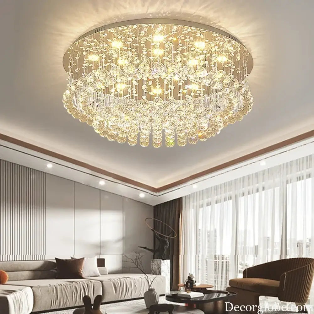 led crystal ceiling chandelier Rectangular living room light dining room bedroom study light Crystal cable light