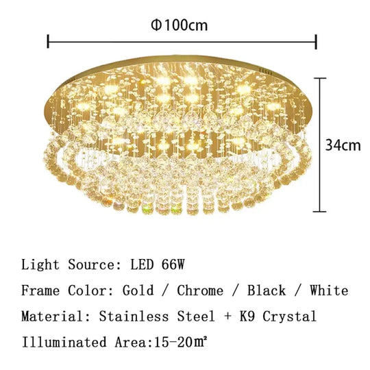 led crystal ceiling chandelier Rectangular living room light dining room bedroom study light Crystal cable light