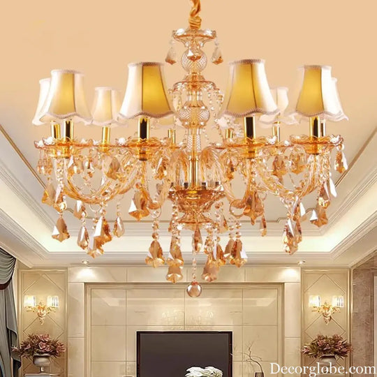 VIREON Cognac Crystal European-Style Chandelier Chandelier