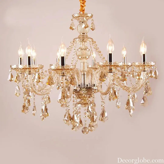 VIREON Cognac Crystal European-Style Chandelier Chandelier