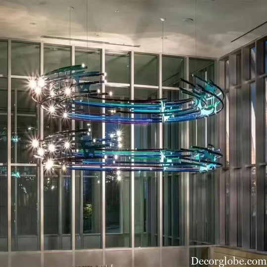 Vivienne Custom Build Semicircular Art LED Chandelier Chandelier