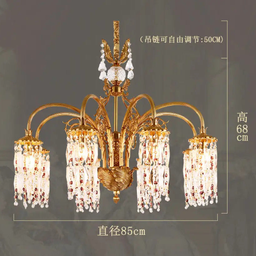 French style light luxury chandelier villa luxury atmosphere living room dining room bedroom lamp European retro