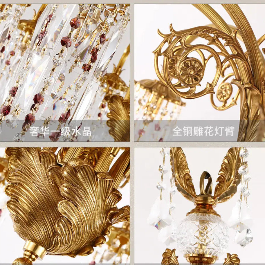 French style light luxury chandelier villa luxury atmosphere living room dining room bedroom lamp European retro