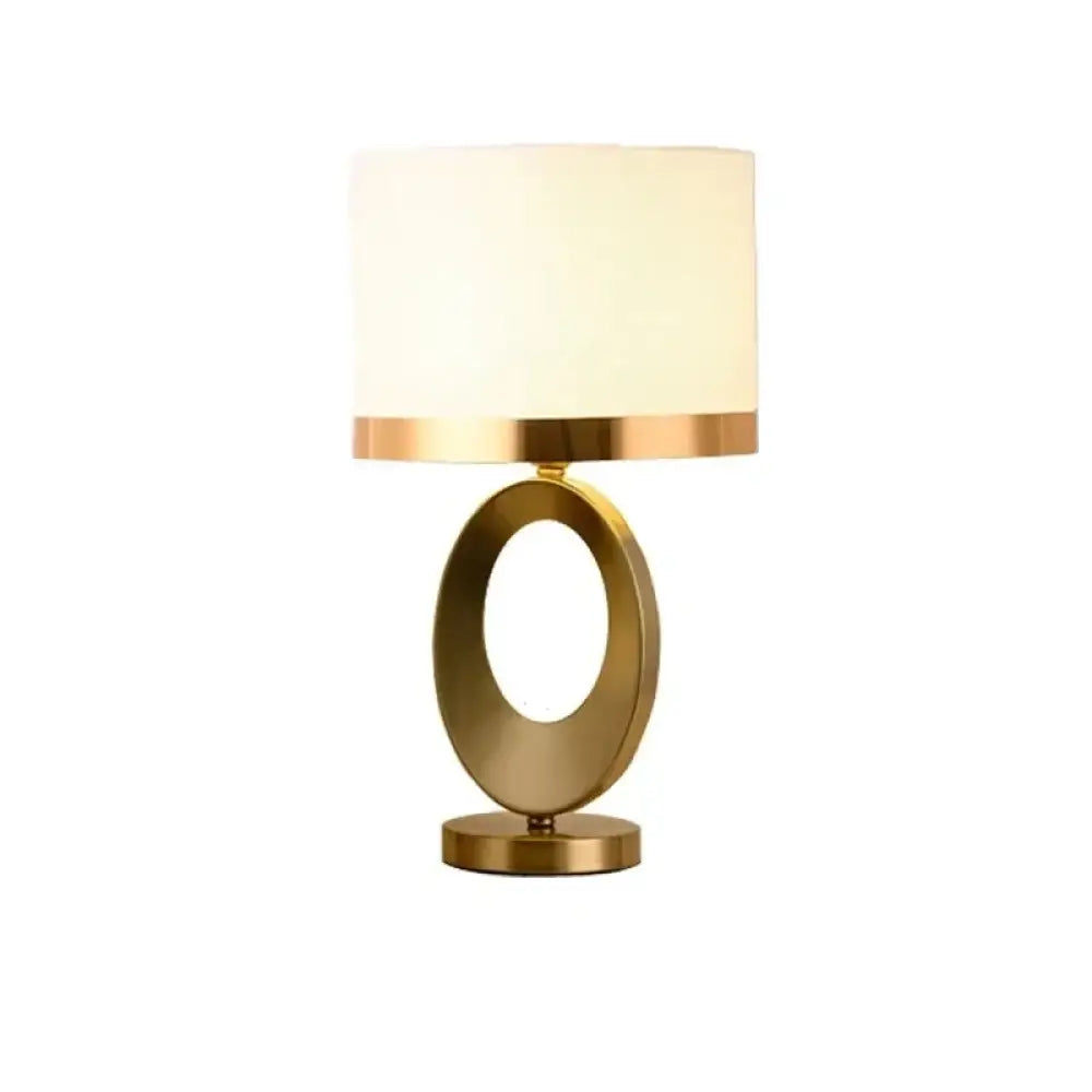 Élise European Metal Fabric Bedside Table Lamp E27 Modern Light - White lampshade