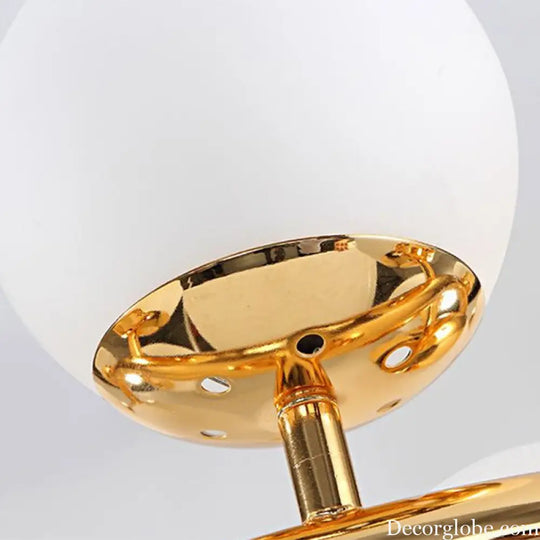 White Glass 16-Light Gold Pendant Chandelier - Elegant Dining Room Lighting Gold