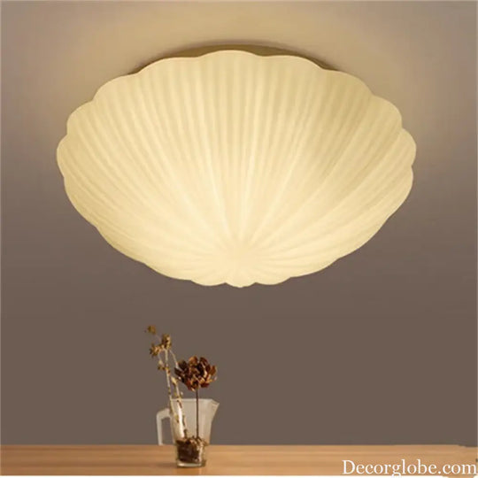 Home Deco Shell Shape E27 LED Bulb Ceiling Light Fixture Modern Brief Romantic Kids Bedroom White Glass Conch Ceiling