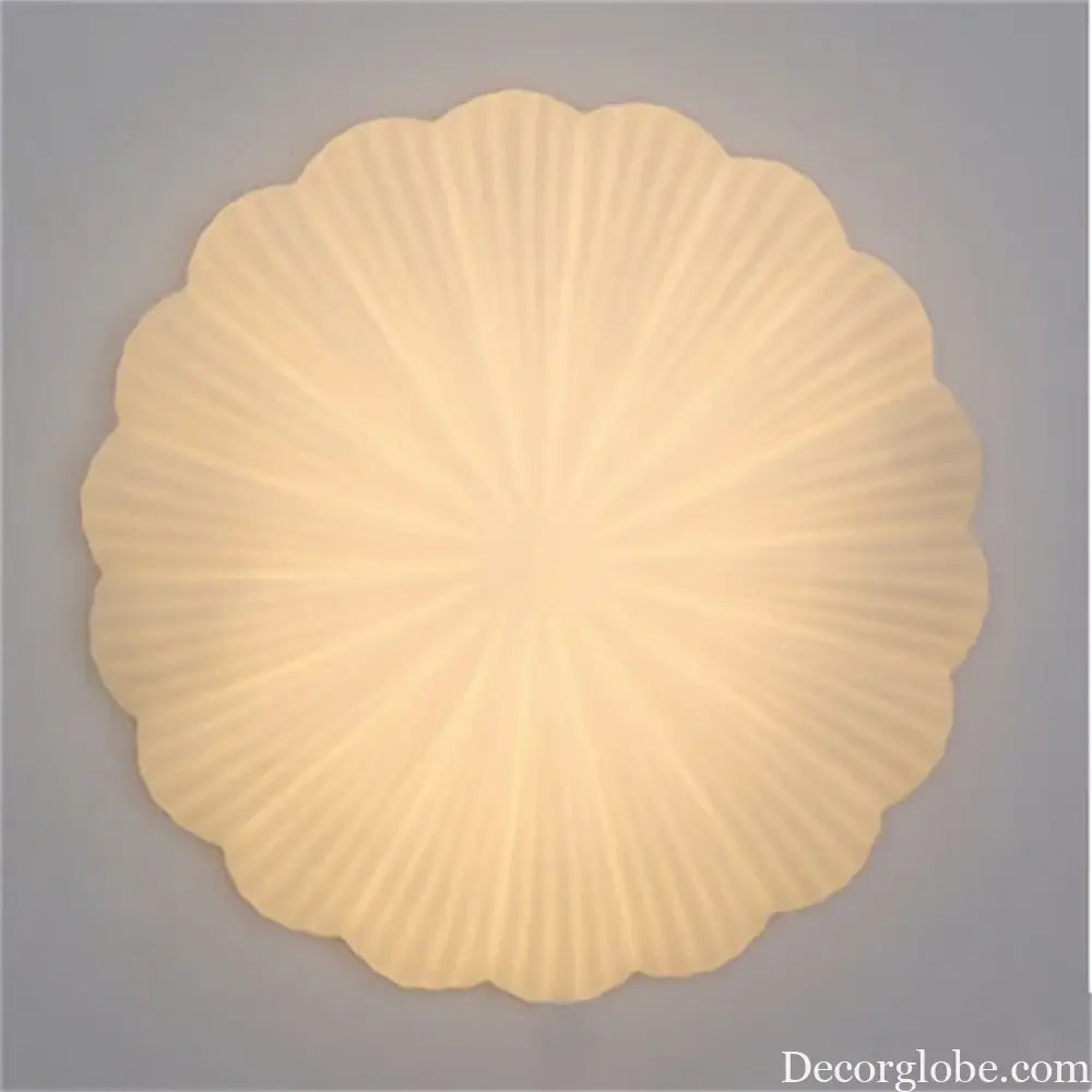 Home Deco Shell Shape E27 LED Bulb Ceiling Light Fixture Modern Brief Romantic Kids Bedroom White Glass Conch Ceiling