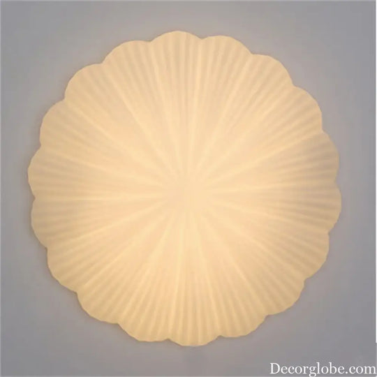 Home Deco Shell Shape E27 LED Bulb Ceiling Light Fixture Modern Brief Romantic Kids Bedroom White Glass Conch Ceiling