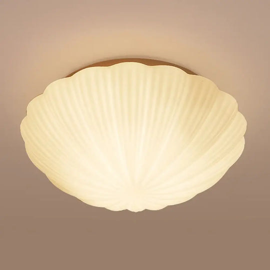 Home Deco Shell Shape E27 LED Bulb Ceiling Light Fixture Modern Brief Romantic Kids Bedroom White Glass Conch Ceiling