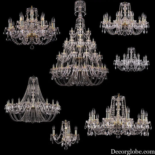 European-style crystal chandelier light luxury living room lamp simple modern bedroom lamp luxury atmosphere Villa