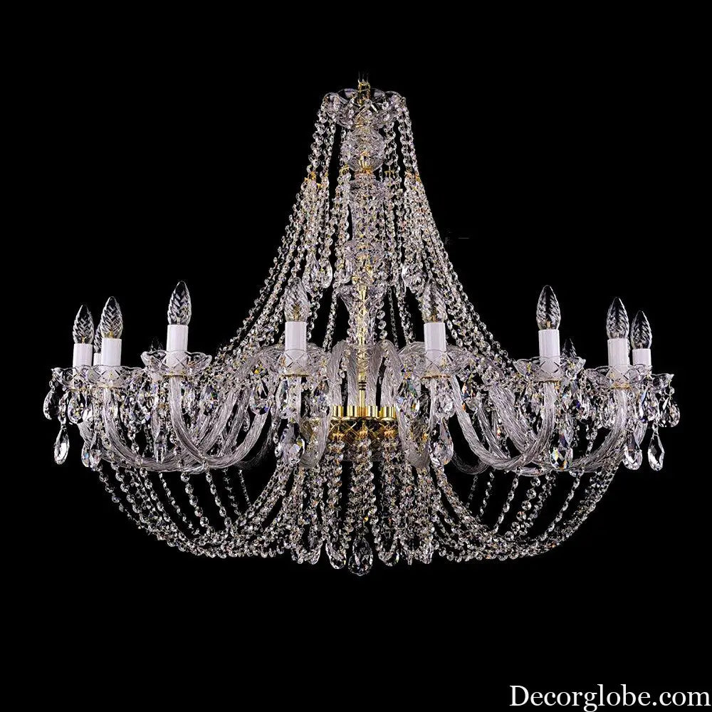 European-style crystal chandelier light luxury living room lamp simple modern bedroom lamp luxury atmosphere Villa