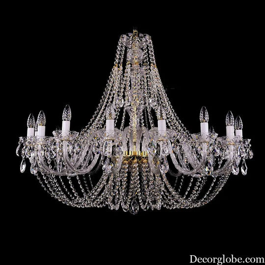 European-style crystal chandelier light luxury living room lamp simple modern bedroom lamp luxury atmosphere Villa