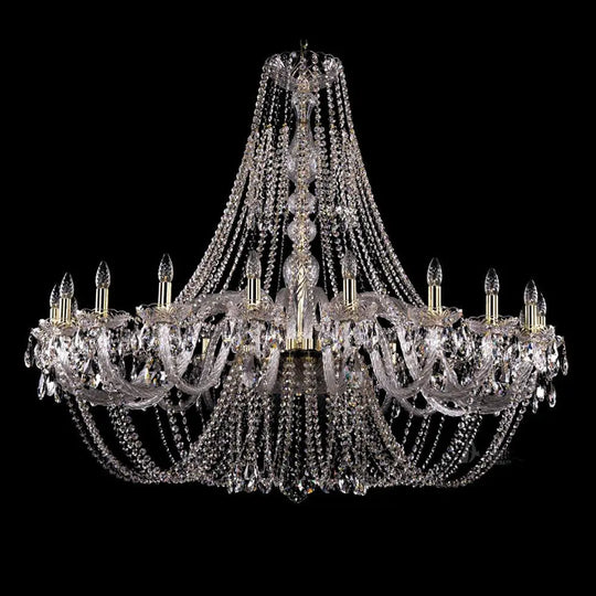 European-style crystal chandelier light luxury living room lamp simple modern bedroom lamp luxury atmosphere Villa