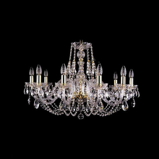 European-style crystal chandelier light luxury living room lamp simple modern bedroom lamp luxury atmosphere Villa