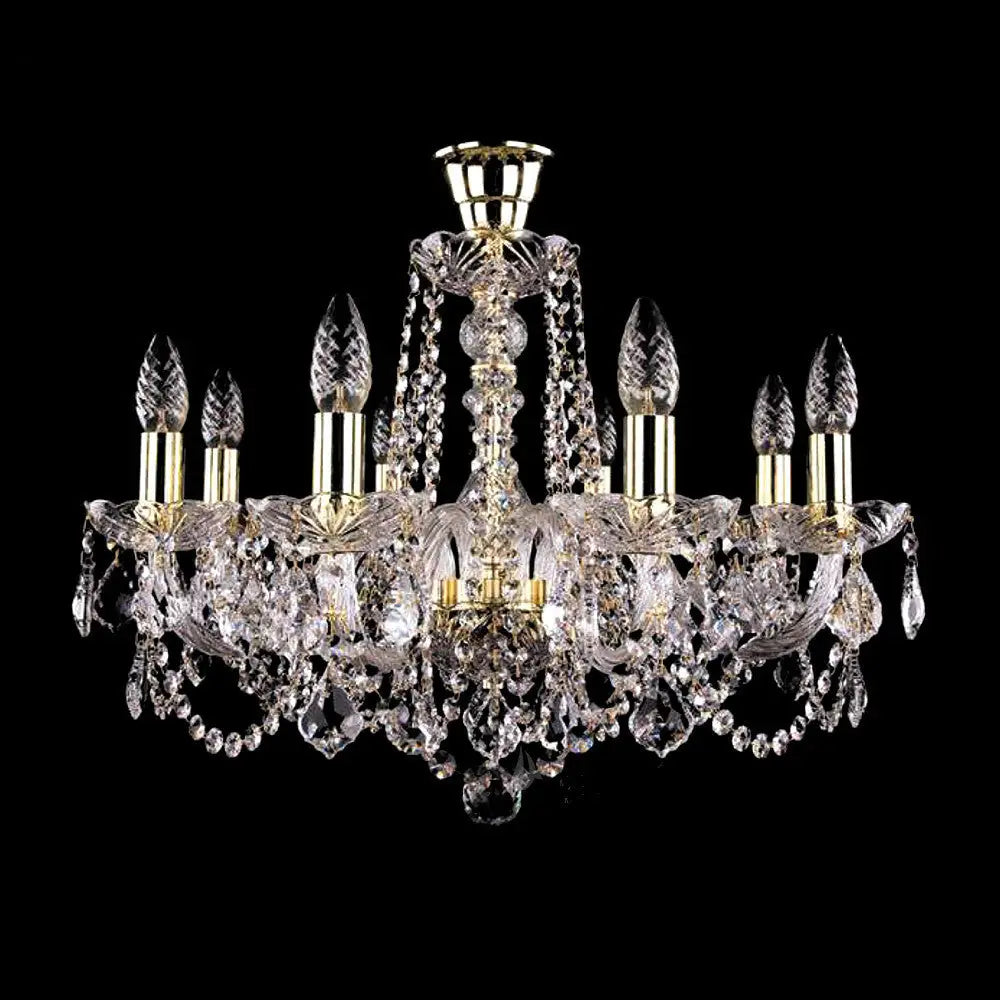 European-style crystal chandelier light luxury living room lamp simple modern bedroom lamp luxury atmosphere Villa