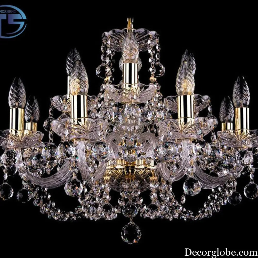 European-style crystal chandelier light luxury living room lamp simple modern bedroom lamp luxury atmosphere Villa