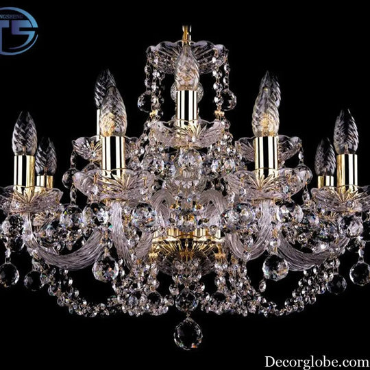 European-style crystal chandelier light luxury living room lamp simple modern bedroom lamp luxury atmosphere Villa