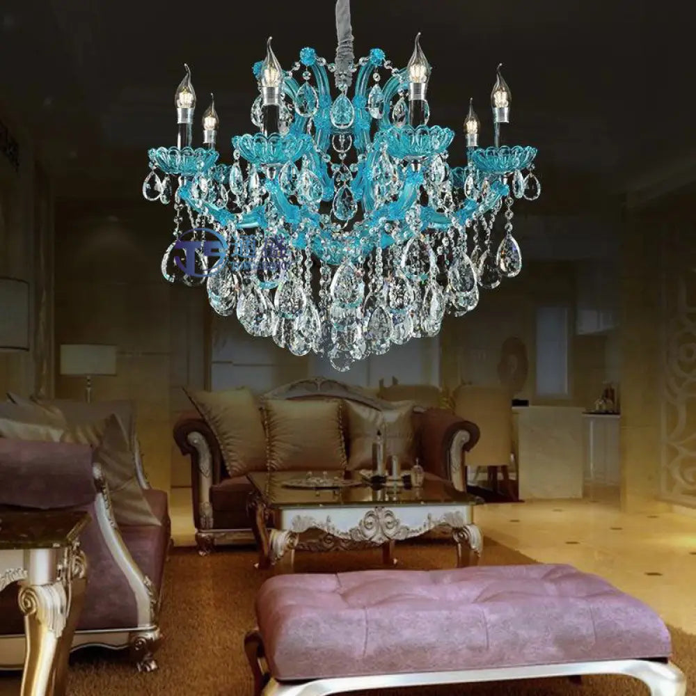 European Crystal Chandelier 2024 New Restaurant Lamp Simple Bedroom Study Lamp Luxury Atmospheric House Living Room