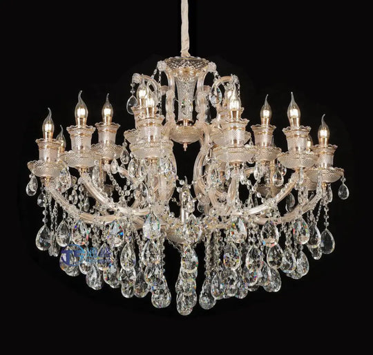 European Crystal Chandelier 2024 New Restaurant Lamp Simple Bedroom Study Lamp Luxury Atmospheric House Living Room