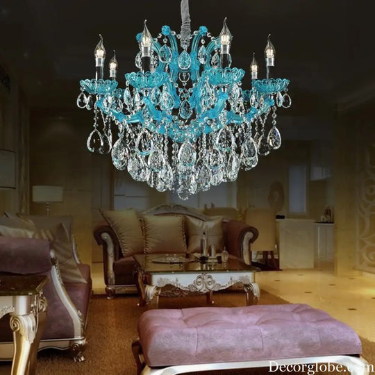 European Crystal Chandelier 2024 New Restaurant Lamp Simple Bedroom Study Lamp Luxury Atmospheric House Living Room