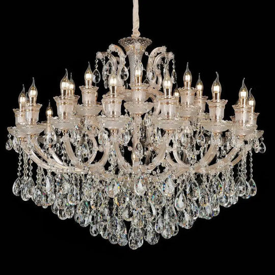 European Crystal Chandelier 2024 New Restaurant Lamp Simple Bedroom Study Lamp Luxury Atmospheric House Living Room