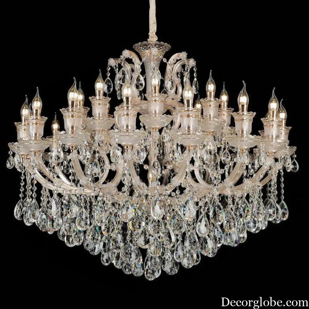 European Crystal Chandelier 2024 New Restaurant Lamp Simple Bedroom Study Lamp Luxury Atmospheric House Living Room