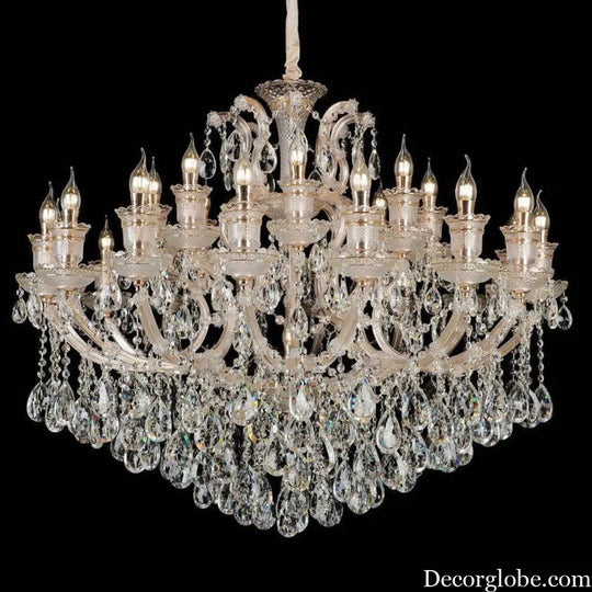 European Crystal Chandelier 2024 New Restaurant Lamp Simple Bedroom Study Lamp Luxury Atmospheric House Living Room