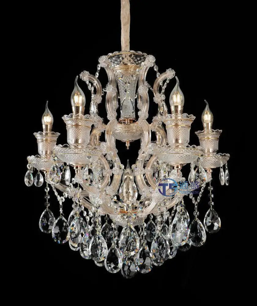 European Crystal Chandelier 2024 New Restaurant Lamp Simple Bedroom Study Lamp Luxury Atmospheric House Living Room