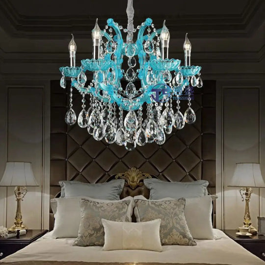 European Crystal Chandelier 2024 New Restaurant Lamp Simple Bedroom Study Lamp Luxury Atmospheric House Living Room