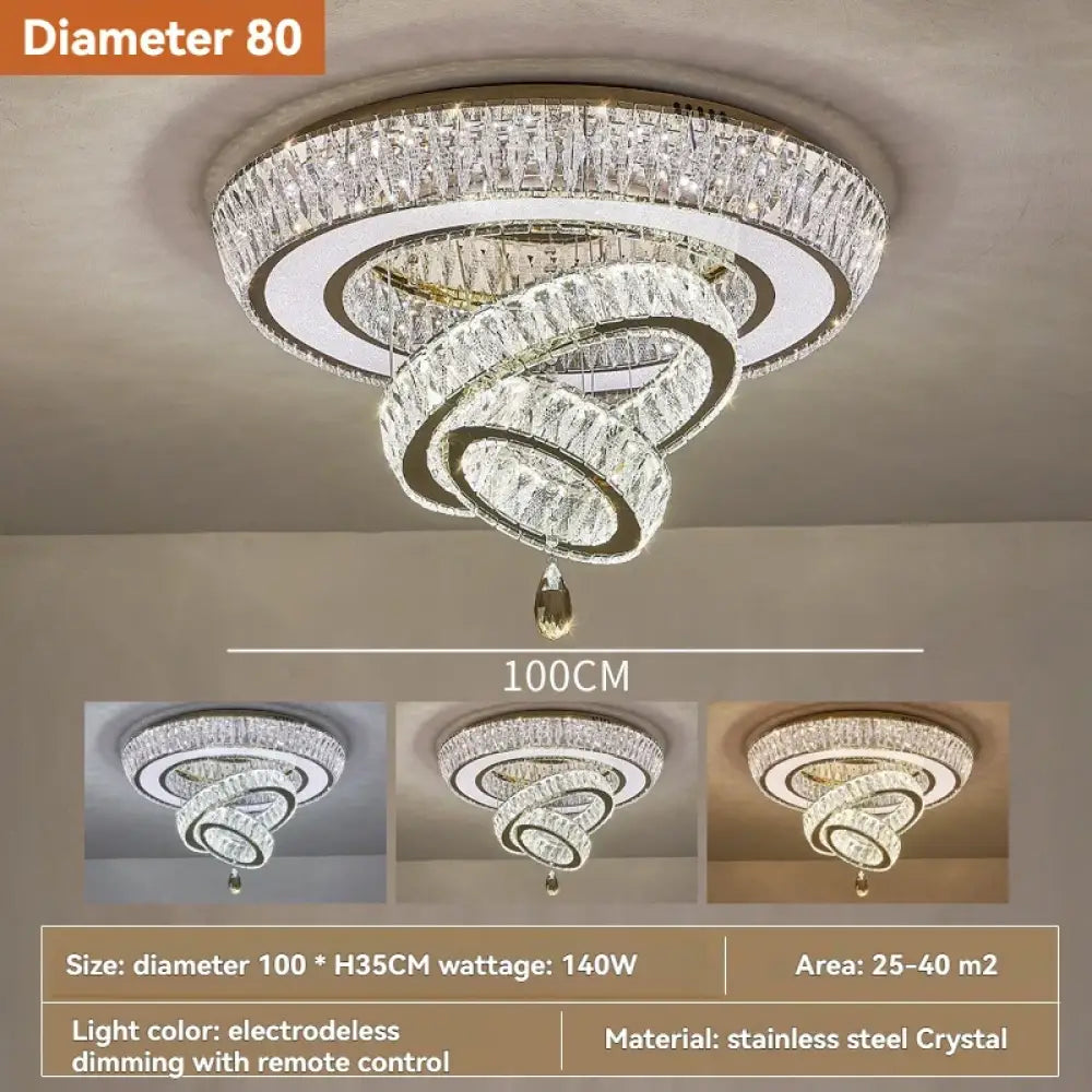 Modern Light Luxury Ceiling Led Crystal Ceiling Light Home Decoration Living Room Hall Bedroom Dining Room Kitchen