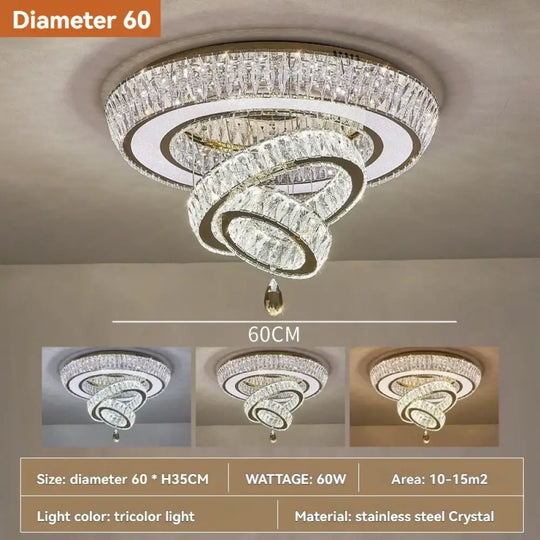 Modern Light Luxury Ceiling Led Crystal Ceiling Light Home Decoration Living Room Hall Bedroom Dining Room Kitchen