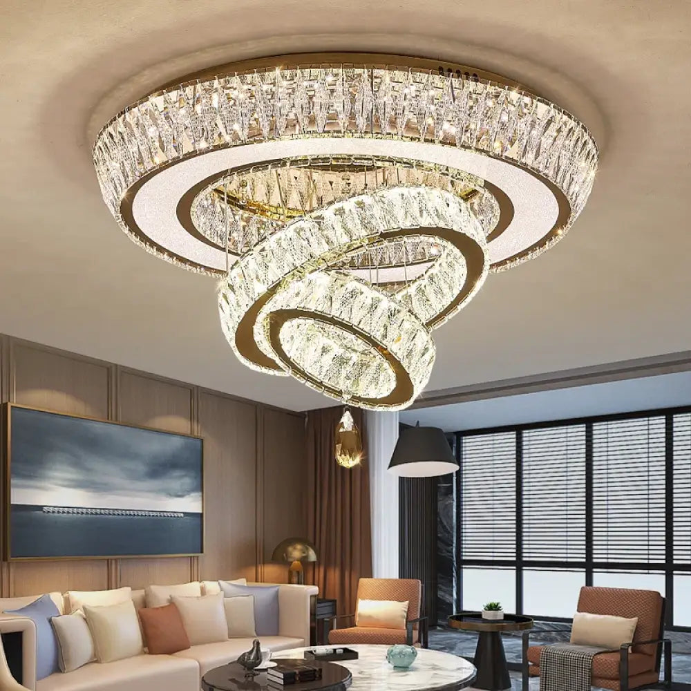 Modern Light Luxury Ceiling Led Crystal Ceiling Light Home Decoration Living Room Hall Bedroom Dining Room Kitchen