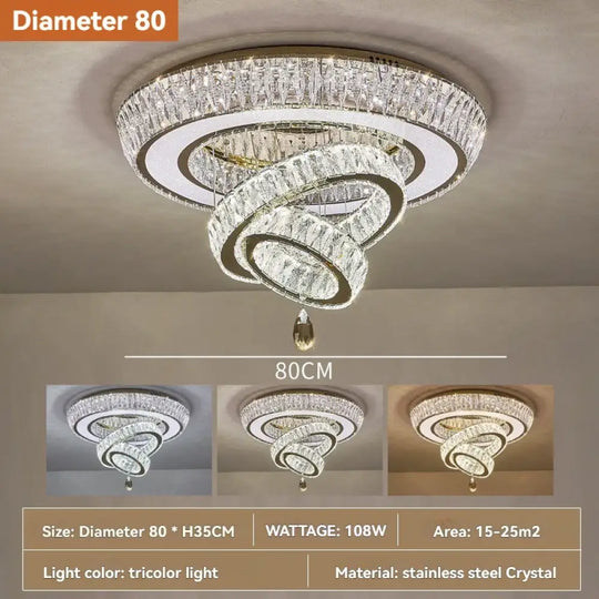 Modern Light Luxury Ceiling Led Crystal Ceiling Light Home Decoration Living Room Hall Bedroom Dining Room Kitchen