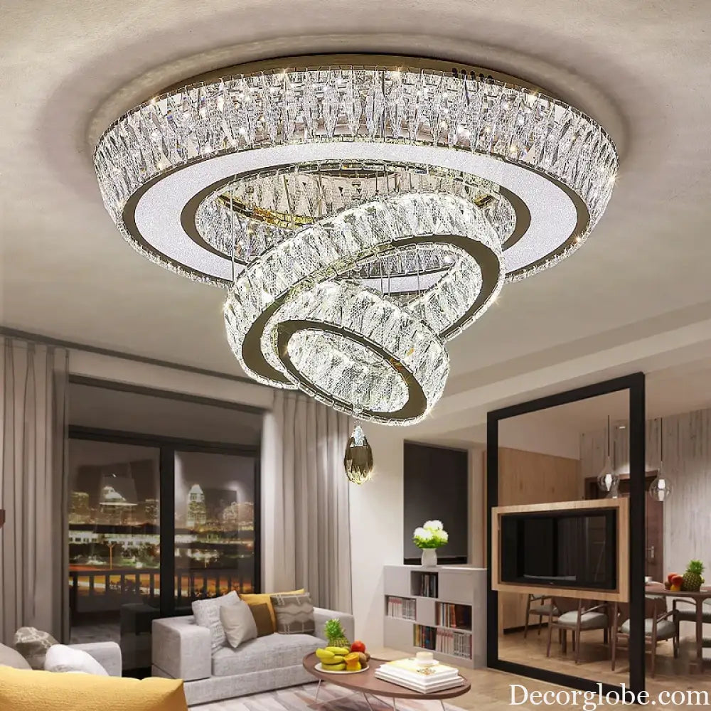 Modern Light Luxury Ceiling Led Crystal Ceiling Light Home Decoration Living Room Hall Bedroom Dining Room Kitchen