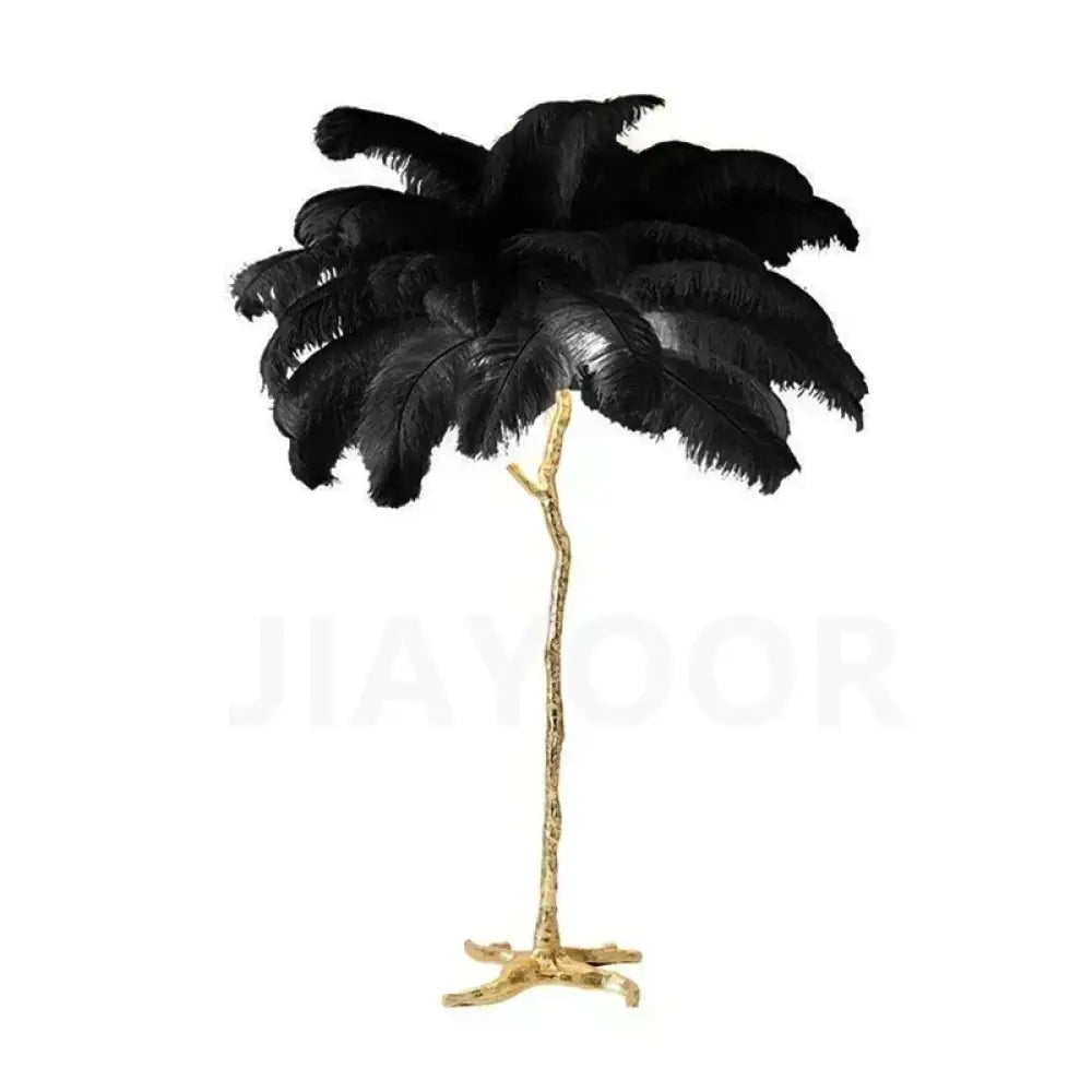 Modern Luxury Feather Floor Lamp Apartment Living Room Bedroom Ostrich Bedside Desk Lamp Decorative LED Lighting Villa