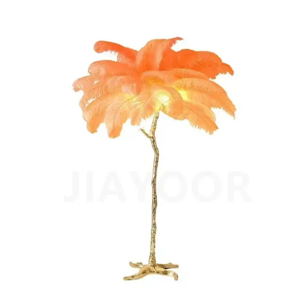 Modern Luxury Feather Floor Lamp Apartment Living Room Bedroom Ostrich Bedside Desk Lamp Decorative LED Lighting Villa
