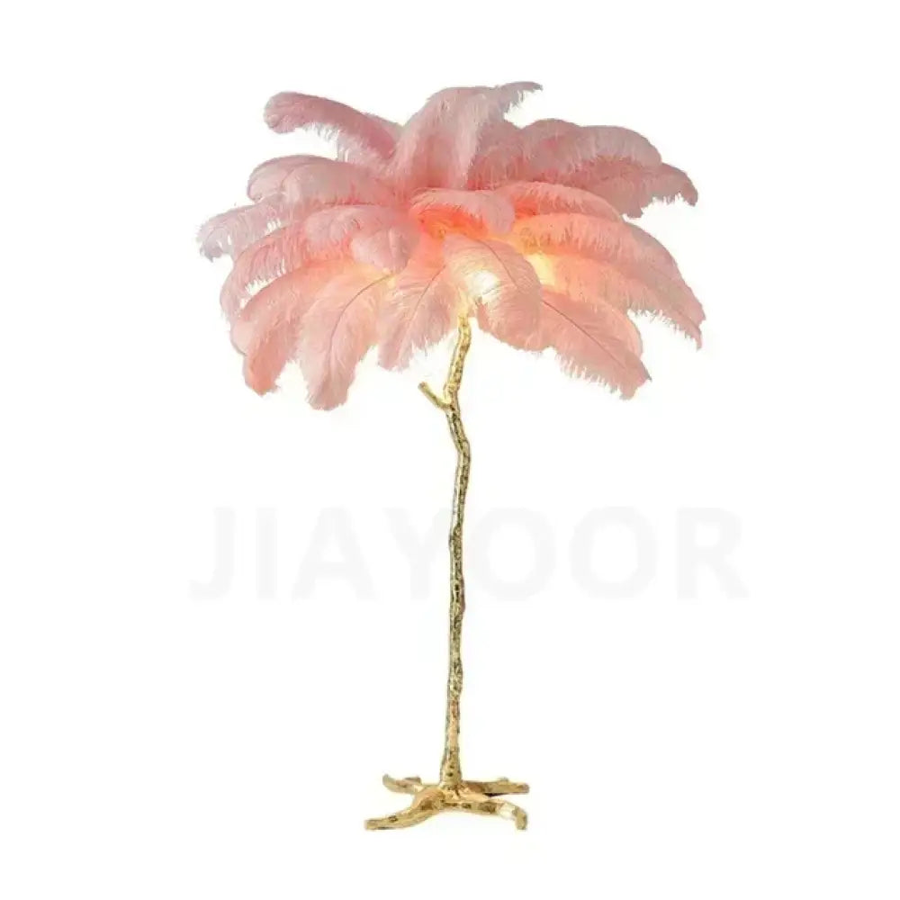 Modern Luxury Feather Floor Lamp Apartment Living Room Bedroom Ostrich Bedside Desk Lamp Decorative LED Lighting Villa