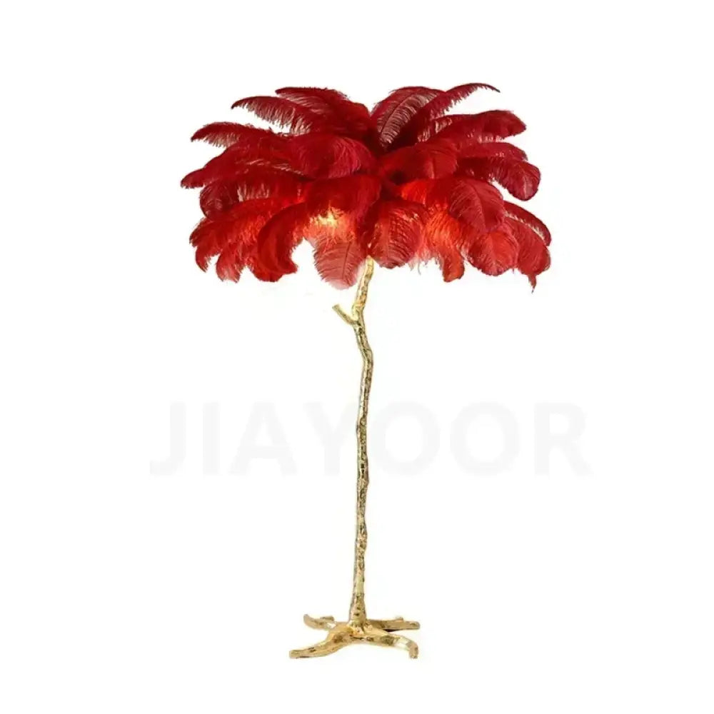Modern Luxury Feather Floor Lamp Apartment Living Room Bedroom Ostrich Bedside Desk Lamp Decorative LED Lighting Villa