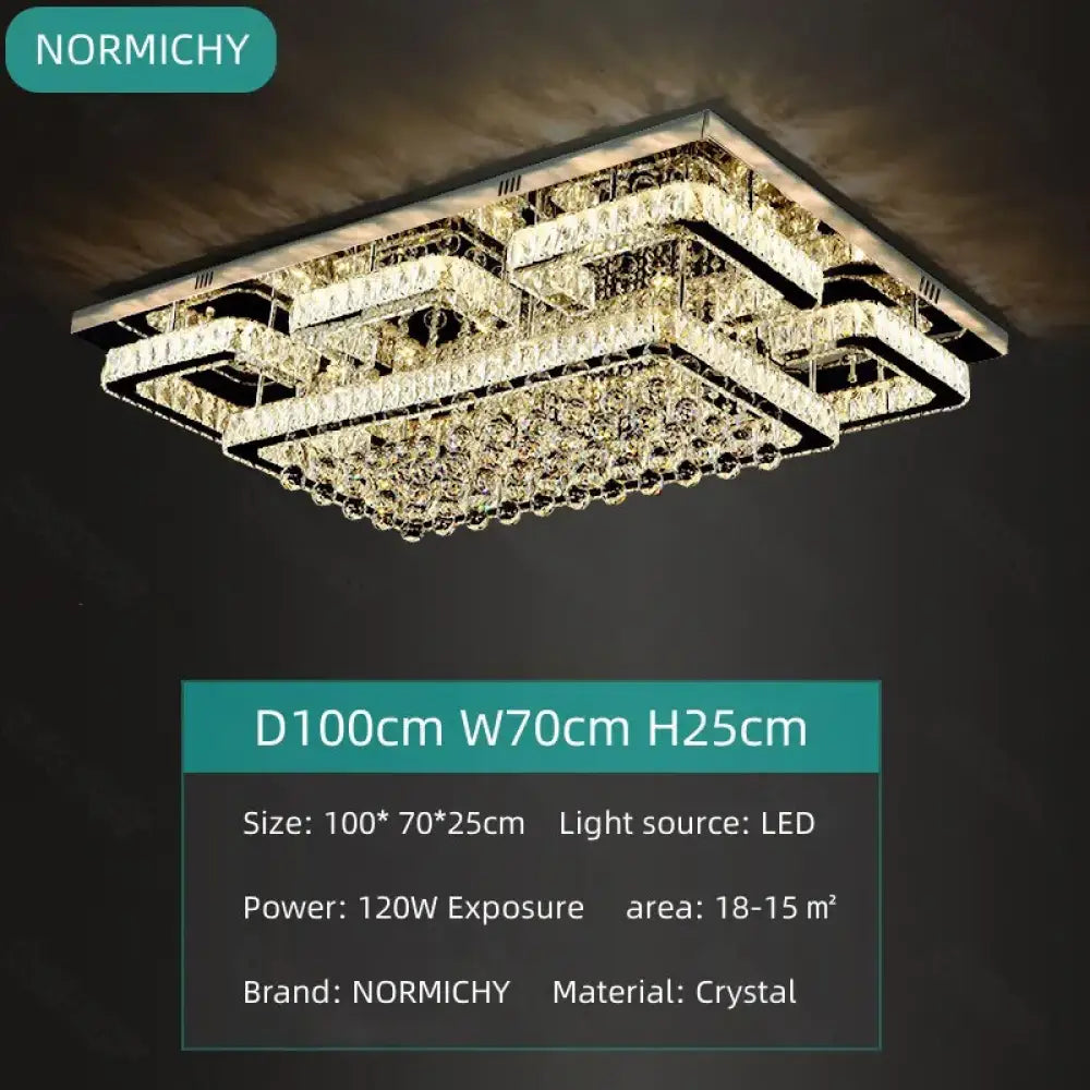 Modern Luxury Crystal LED Chandelier For Living Room Bedroom Dining Room Kitchen Ceiling Lamp Silver Chrome Remote