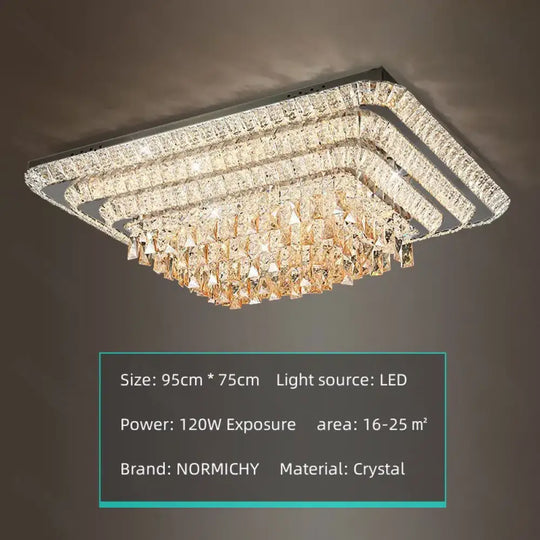 Modern Luxury Crystal LED Chandelier For Living Room Bedroom Dining Room Kitchen Ceiling Lamp Silver Chrome Remote