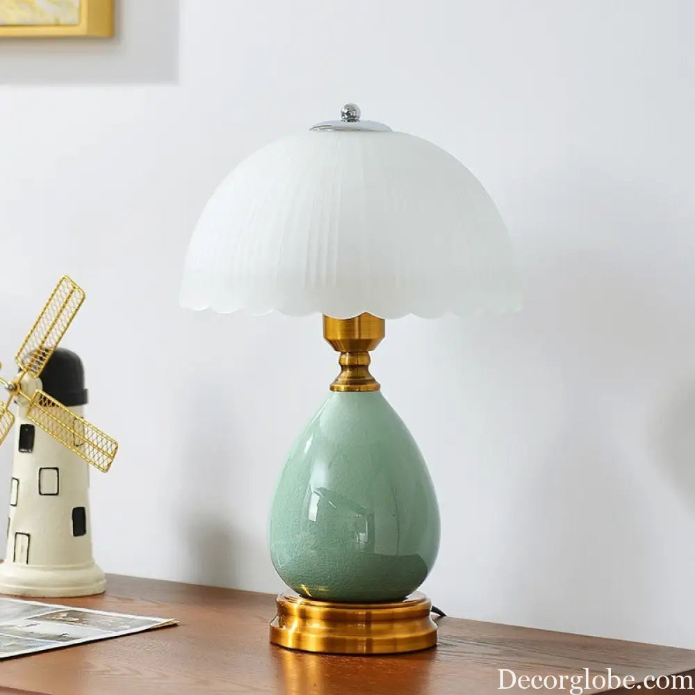 Cross-Border Ceramic Led Table Lamp Retro Bedroom Bedside Lamp Zhongshan Lighting Fixtures E-Commerce Foreign Trade