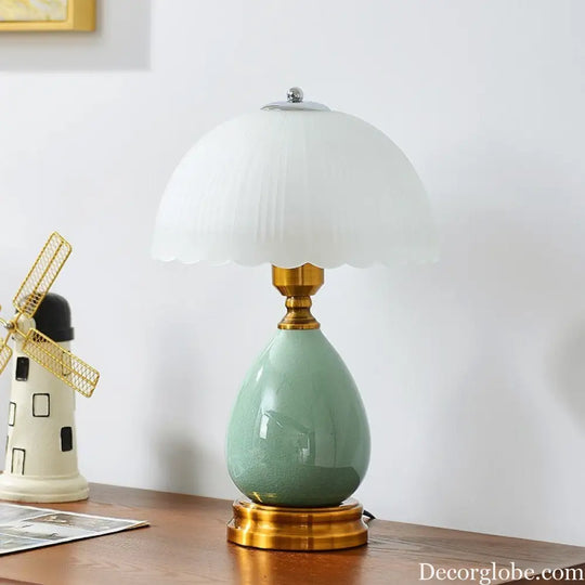 Cross-Border Ceramic Led Table Lamp Retro Bedroom Bedside Lamp Zhongshan Lighting Fixtures E-Commerce Foreign Trade