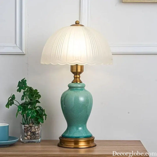 Cross-Border Ceramic Led Table Lamp Retro Bedroom Bedside Lamp Zhongshan Lighting Fixtures E-Commerce Foreign Trade