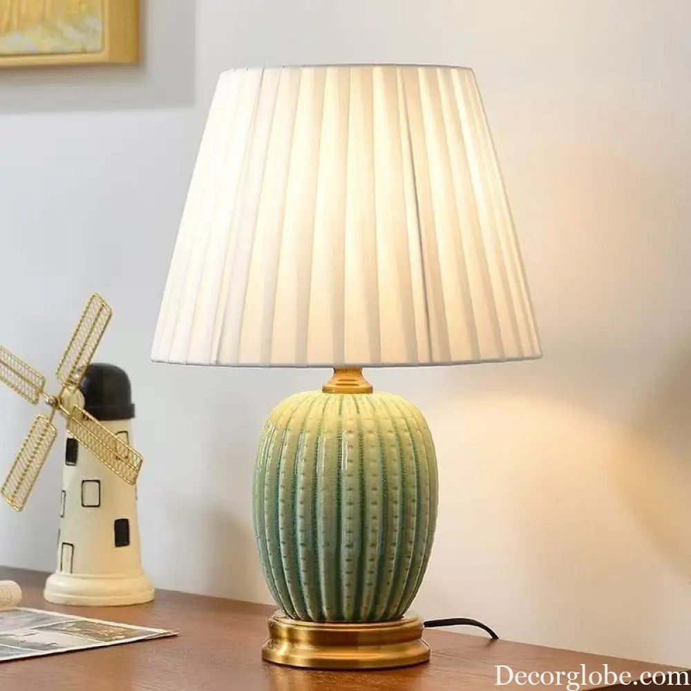 Cross-Border Ceramic Led Table Lamp Retro Bedroom Bedside Lamp Zhongshan Lighting Fixtures E-Commerce Foreign Trade