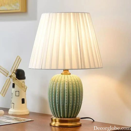 Cross-Border Ceramic Led Table Lamp Retro Bedroom Bedside Lamp Zhongshan Lighting Fixtures E-Commerce Foreign Trade