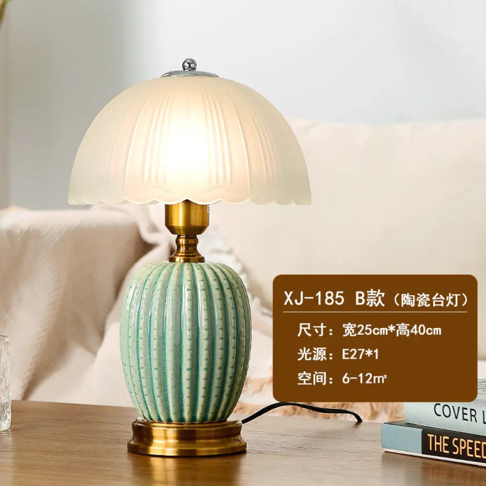 Cross-Border Ceramic Led Table Lamp Retro Bedroom Bedside Lamp Zhongshan Lighting Fixtures E-Commerce Foreign Trade