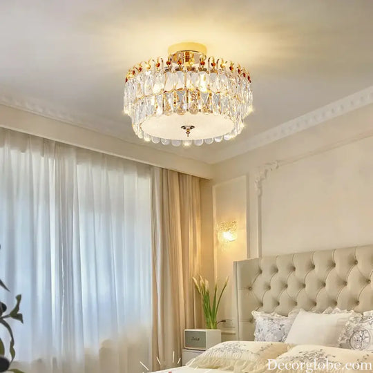 Modern Minimalist Crystal Ceiling Light - French Luxury Living Room &amp; Bedroom Lighting Dimmable Dining Room Chandelier